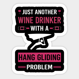 Wine Drinker Hang Gliding Glider Sticker